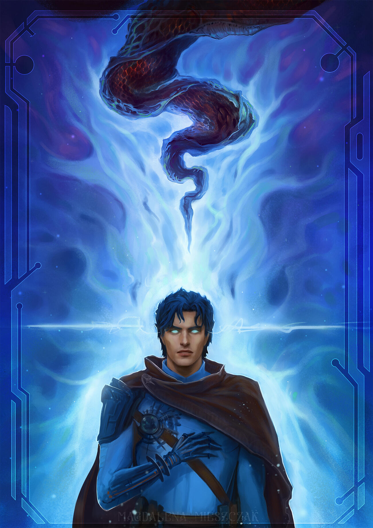 "Sapphire" - inbook artwork for a TTRPG project "Riding the Para-cosmic"